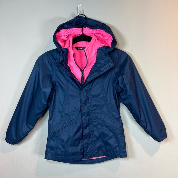 The North Face Girl's Stormy Rain Triclimate 3-in-1 Coat Jacket Blue Pink  XXS/5 - Picture 1 of 16